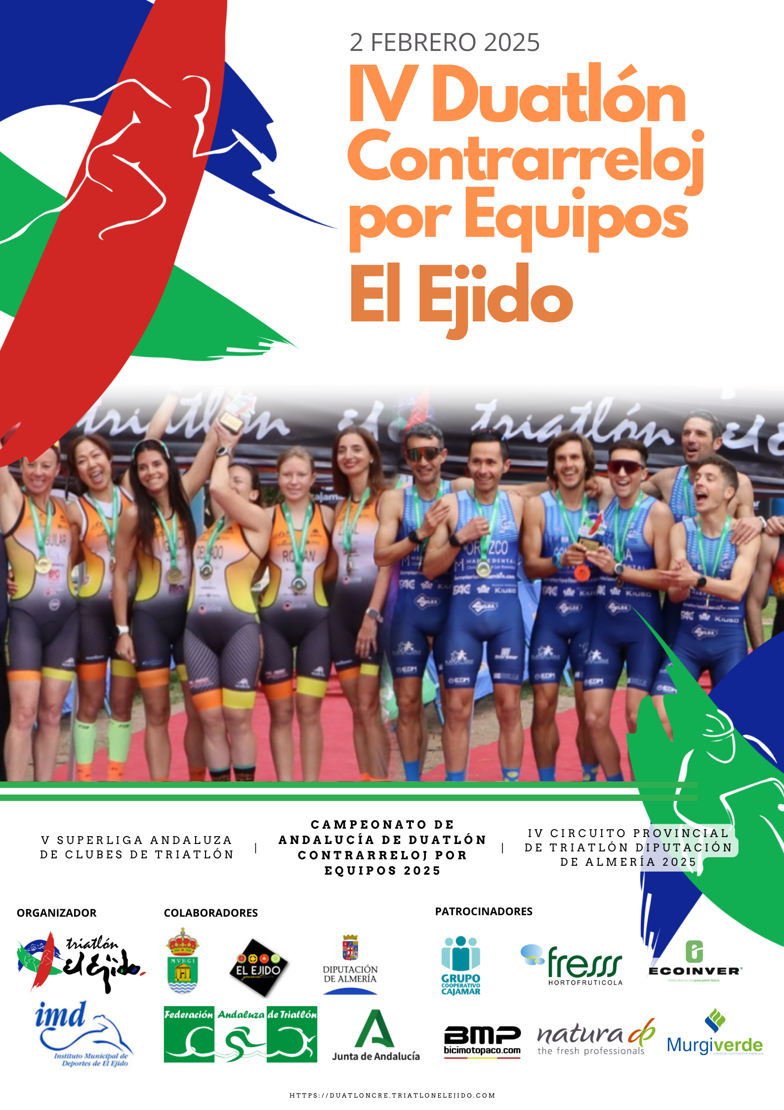 Cartel duatlón contrarreloj por equipos el ejido